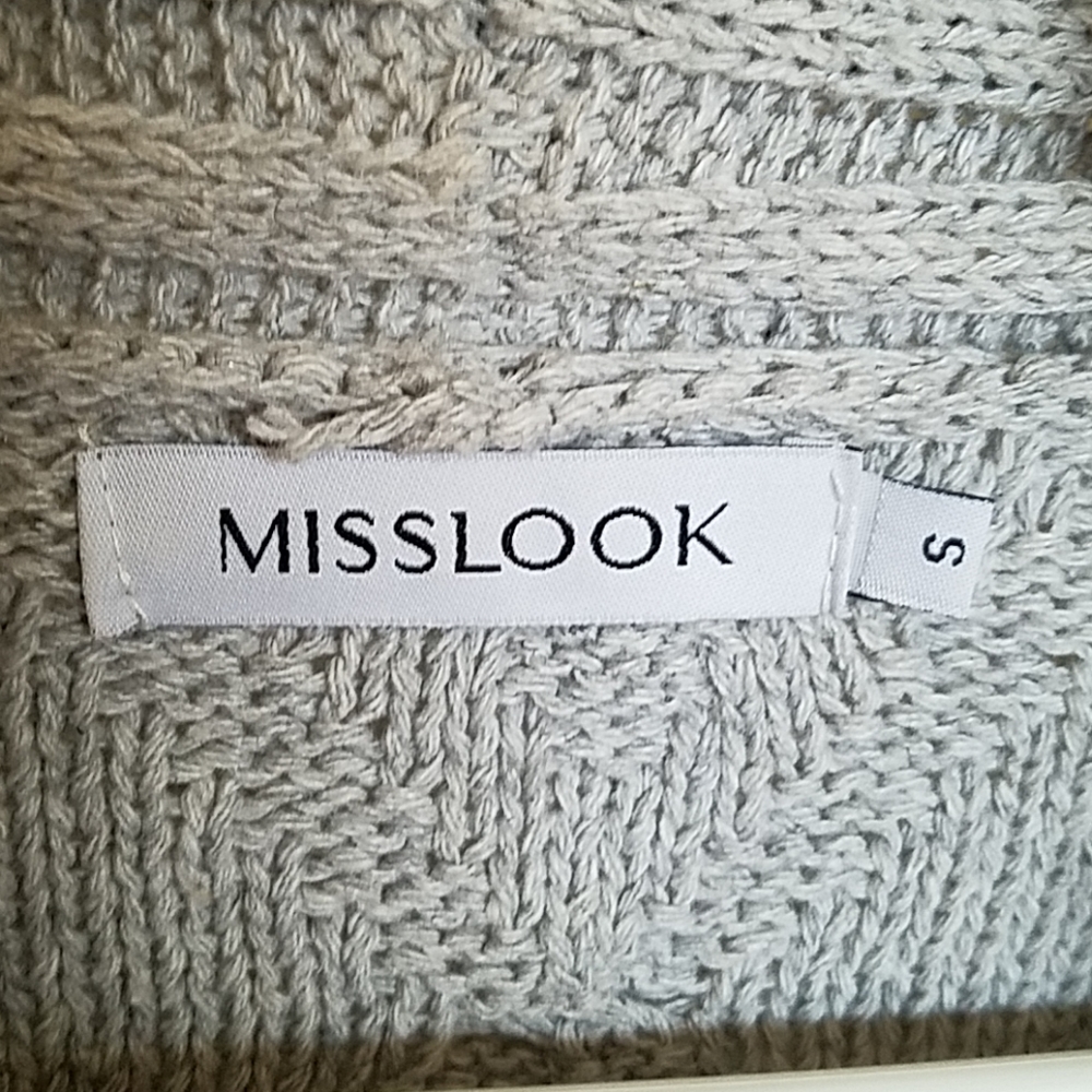 Chunky gray cotton/polyester cardigan - Picture 2 of 4